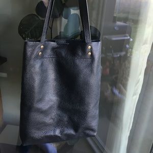 Kado Italian Leather Tote Black